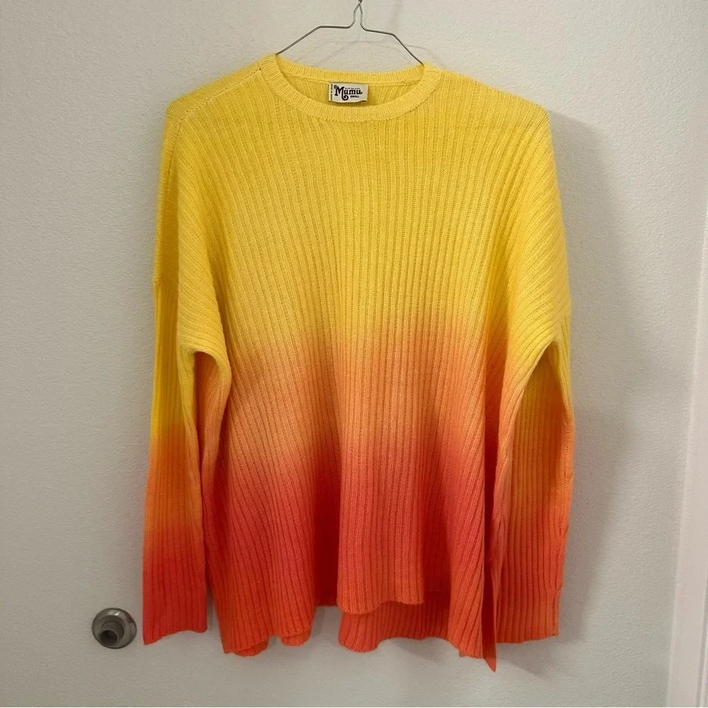 Show Me Your Mumu women’s ombre oversized knit sweater small pink yellow orange - Picture 1 of 6